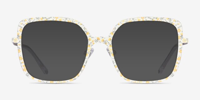Althea Yellow Floral MetalEyeglass Frames from EyeBuyDirect, with Tinted Lenses
