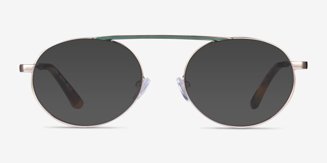 Contour Light Gold MetalEyeglass Frames from EyeBuyDirect, with Tinted Lenses