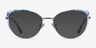 Posy Matt Silver Blue Floral MetalEyeglass Frames from EyeBuyDirect, with Tinted Lenses