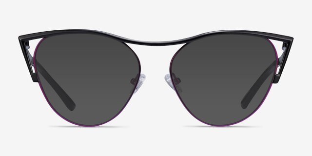 Mau Black Purple MetalEyeglass Frames from EyeBuyDirect, with Tinted Lenses