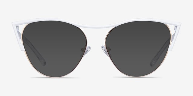 Mau White Gold MetalEyeglass Frames from EyeBuyDirect, with Tinted Lenses