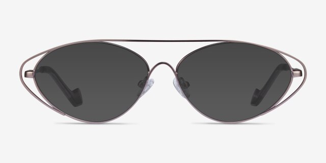 Freeform Gunmetal MetalEyeglass Frames from EyeBuyDirect, with Tinted Lenses