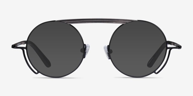 Steam Black Silver MetalEyeglass Frames from EyeBuyDirect, with Tinted Lenses