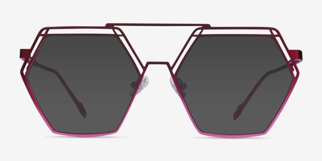 Cyber Purple MetalEyeglass Frames from EyeBuyDirect, with Tinted Lenses