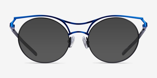 Proximo Blue Black MetalEyeglass Frames from EyeBuyDirect, with Tinted Lenses