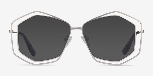 Magnet Matte Silver MetalEyeglass Frames from EyeBuyDirect, with Tinted Lenses