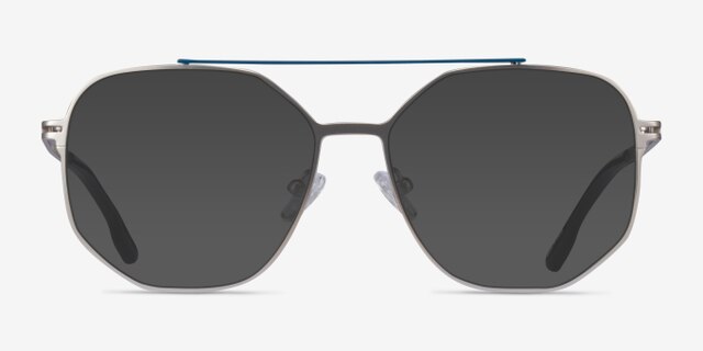 Park Silver Black MetalEyeglass Frames from EyeBuyDirect, with Tinted Lenses