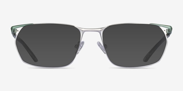Careerist Silver Green MetalEyeglass Frames from EyeBuyDirect, with Tinted Lenses