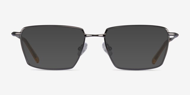 Fifth Gunmetal Yellow MetalEyeglass Frames from EyeBuyDirect, with Tinted Lenses