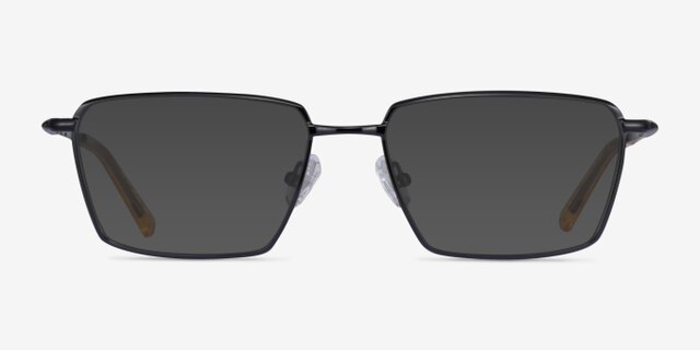 Fifth Black Yellow MetalEyeglass Frames from EyeBuyDirect, with Tinted Lenses
