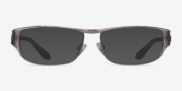 Pro Gunmetal Black Red MetalEyeglass Frames from EyeBuyDirect, with Tinted Lenses