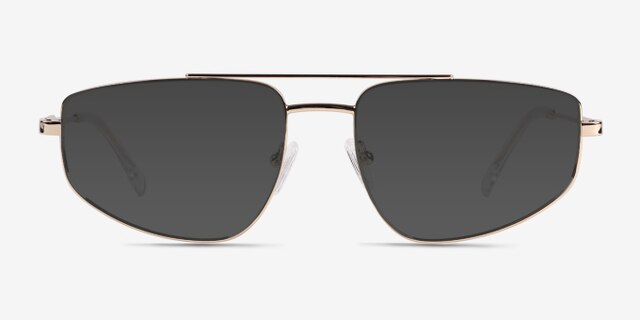 Cumulo Shiny Gold MetalEyeglass Frames from EyeBuyDirect, with Tinted Lenses