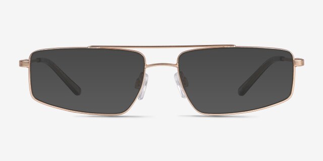 Altitude Satin Gold MetalEyeglass Frames from EyeBuyDirect, with Tinted Lenses