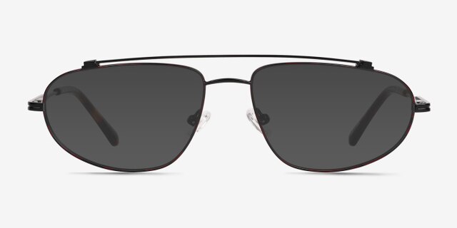 Uniform Matte Black MetalEyeglass Frames from EyeBuyDirect, with Tinted Lenses