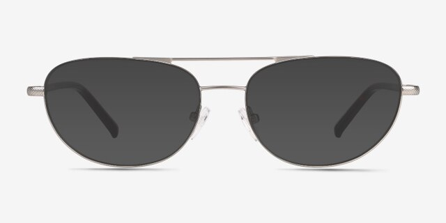 Vic Matt Silver Tortoise MetalEyeglass Frames from EyeBuyDirect, with Tinted Lenses