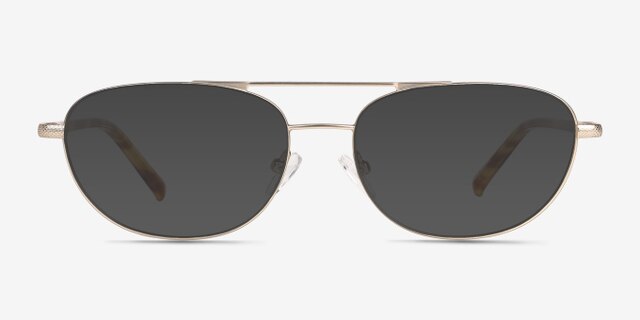 Vic Matt Gold Yellow Tortoise MetalEyeglass Frames from EyeBuyDirect, with Tinted Lenses