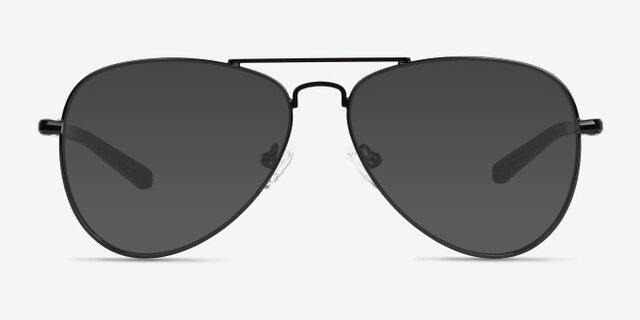 Zest Shiny Black MetalEyeglass Frames from EyeBuyDirect, with Tinted Lenses