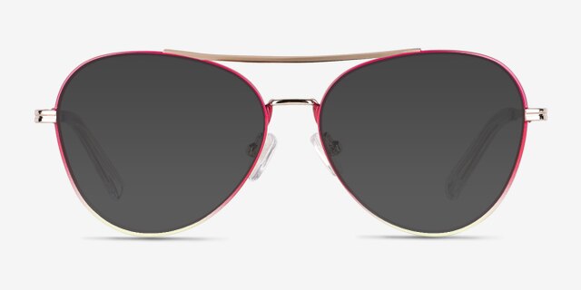 Sparkle Gradient Red MetalEyeglass Frames from EyeBuyDirect, with Tinted Lenses