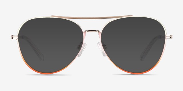 Sparkle Gradient Orange MetalEyeglass Frames from EyeBuyDirect, with Tinted Lenses