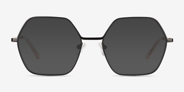 Mayfield Shiny Black MetalEyeglass Frames from EyeBuyDirect, with Tinted Lenses