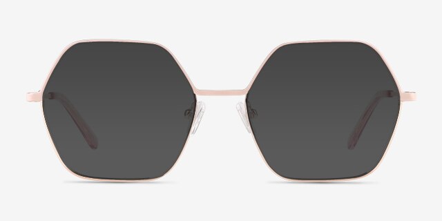 Mayfield Shiny Rose Gold MetalEyeglass Frames from EyeBuyDirect, with Tinted Lenses