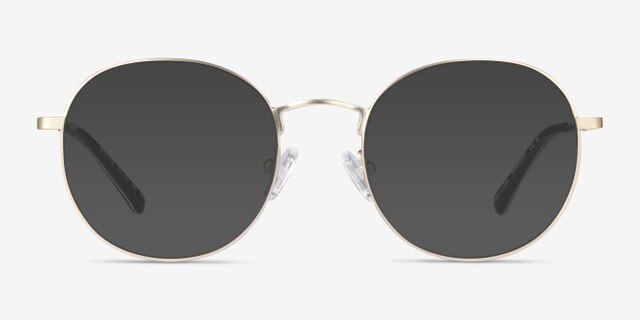 Spatter Matte Gold MetalEyeglass Frames from EyeBuyDirect, with Tinted Lenses