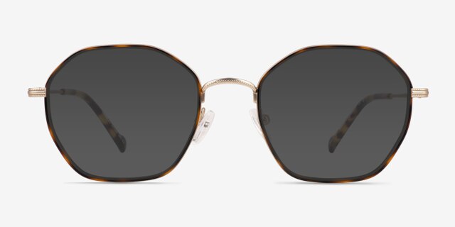 Frances Spotty Tortoise MetalEyeglass Frames from EyeBuyDirect, with Tinted Lenses