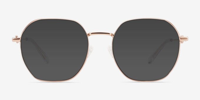 Aiko Geometric Matte Rose Gold Full Rim Eyeglasses