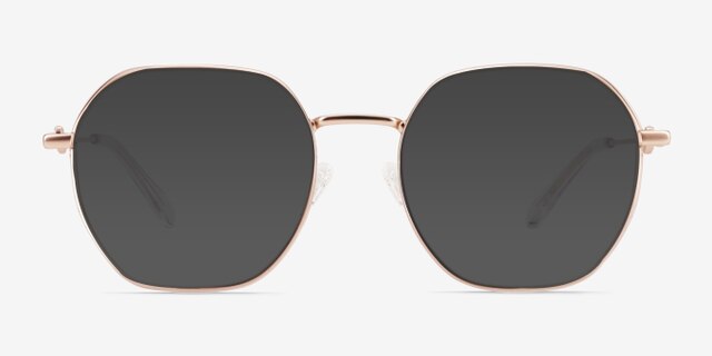 Aiko Matte Rose Gold MetalEyeglass Frames from EyeBuyDirect, with Tinted Lenses