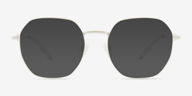 Aiko Pearly White MetalEyeglass Frames from EyeBuyDirect, with Tinted Lenses