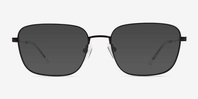 Manifest Shiny Black MetalEyeglass Frames from EyeBuyDirect, with Tinted Lenses