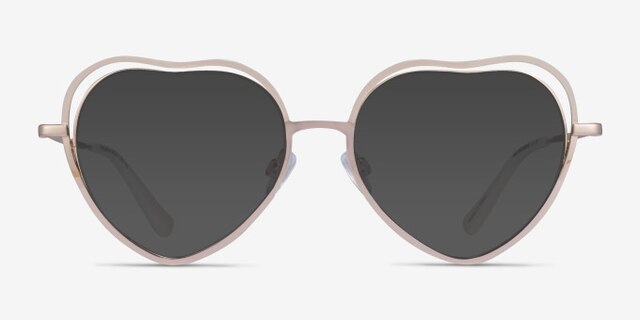 Philomena Shiny Gold White MetalEyeglass Frames from EyeBuyDirect, with Tinted Lenses