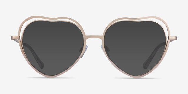 Philomena Shiny Gold MetalEyeglass Frames from EyeBuyDirect, with Tinted Lenses