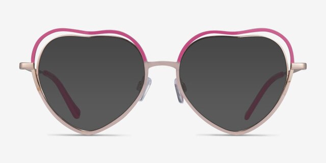 Philomena Pink Shiny Gold MetalEyeglass Frames from EyeBuyDirect, with Tinted Lenses
