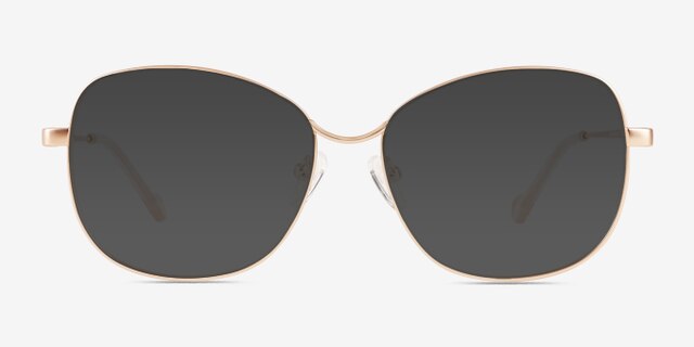 Maude Rose Gold MetalEyeglass Frames from EyeBuyDirect, with Tinted Lenses