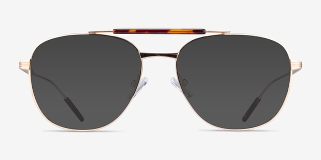 Tatum Tortoise Gold MetalEyeglass Frames from EyeBuyDirect, with Tinted Lenses