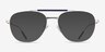 Tatum Navy Matte Silver MetalEyeglass Frames from EyeBuyDirect, with Tinted Lenses