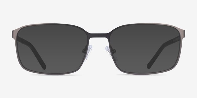 Zayn Matte Gunmetal MetalEyeglass Frames from EyeBuyDirect, with Tinted Lenses