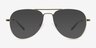 Buzz Shiny Silver Green MetalEyeglass Frames from EyeBuyDirect, with Tinted Lenses