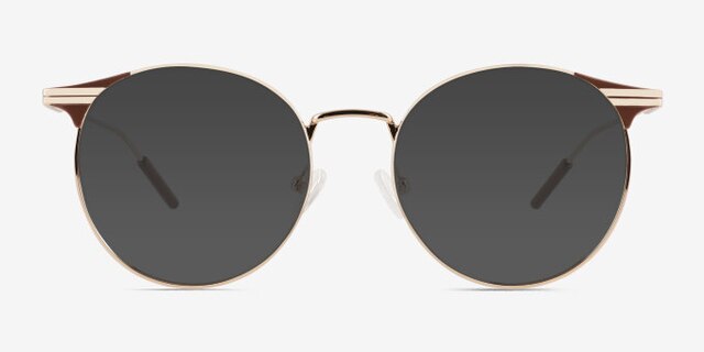 Mastery Gold Brown MetalEyeglass Frames from EyeBuyDirect, with Tinted Lenses