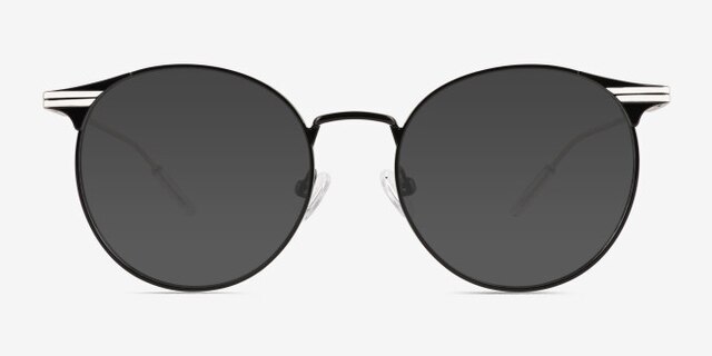 Mastery Black Silver MetalEyeglass Frames from EyeBuyDirect, with Tinted Lenses