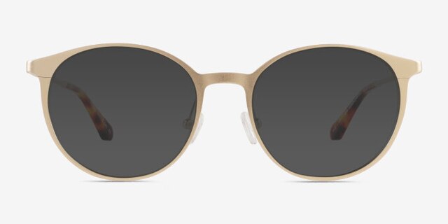 Accel Matte Gold Aluminium-alloyEyeglass Frames from EyeBuyDirect, with Tinted Lenses