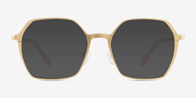 Turbo Matte Gold Aluminium-alloyEyeglass Frames from EyeBuyDirect, with Tinted Lenses