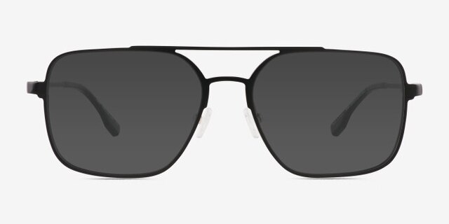 Amp Matte Black Aluminium-alloyEyeglass Frames from EyeBuyDirect, with Tinted Lenses