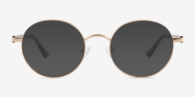 Turn Gold Carbon-fiberEyeglass Frames from EyeBuyDirect, with Tinted Lenses