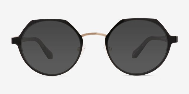 Jet Black Gold Carbon-fiberEyeglass Frames from EyeBuyDirect, with Tinted Lenses