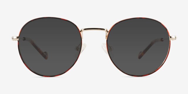 Wondrous Shiny Gold Tortoise MetalEyeglass Frames from EyeBuyDirect, with Tinted Lenses