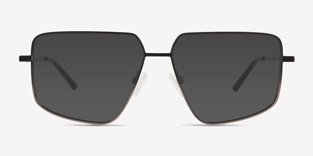 Wyatt Black Matte Gunmetal MetalEyeglass Frames from EyeBuyDirect, with Tinted Lenses