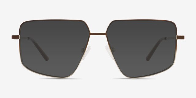 Wyatt Gradient Matte Brown MetalEyeglass Frames from EyeBuyDirect, with Tinted Lenses