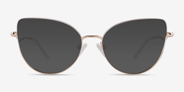 Lee White Rose Gold MetalEyeglass Frames from EyeBuyDirect, with Tinted Lenses